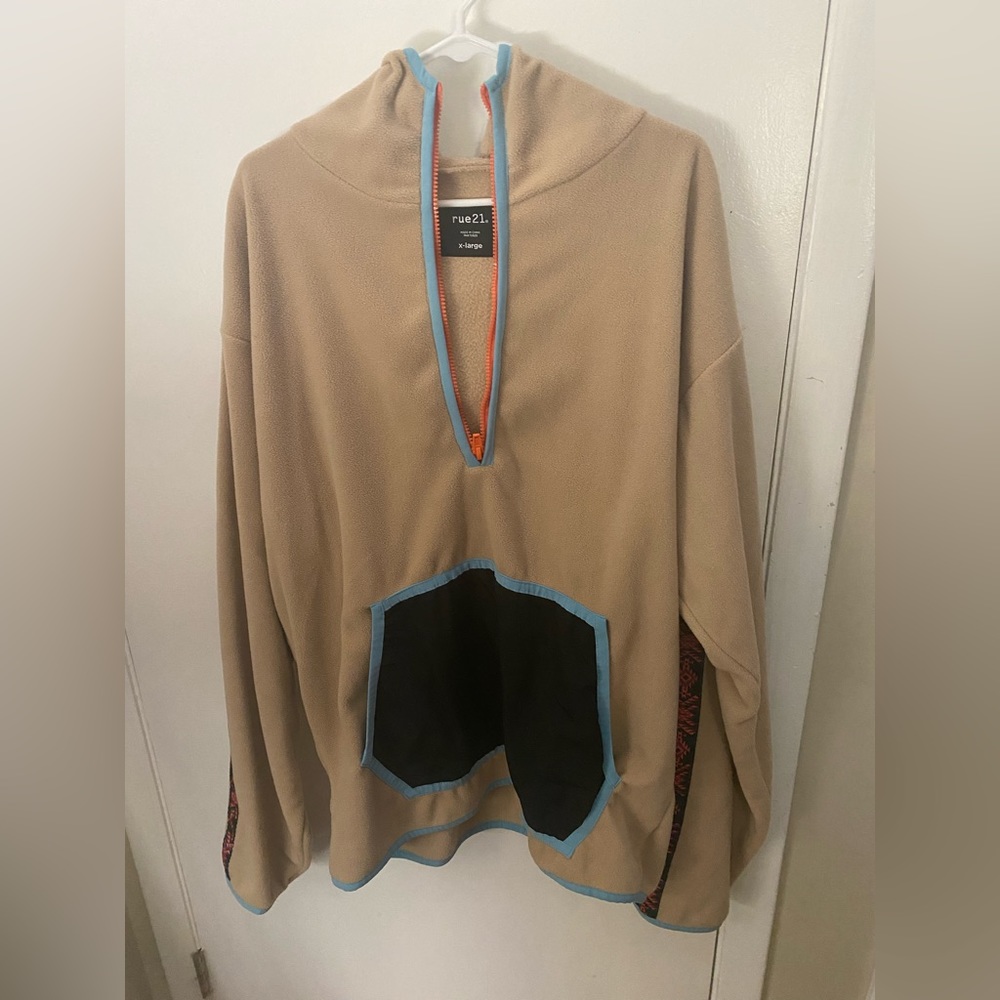 Tan Pile Half Zip Anorack